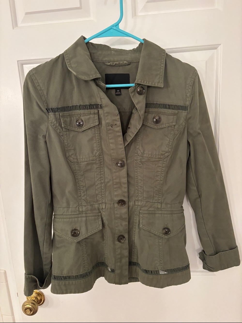 Banana Republic Olive Green Utility Jacket with Button Front